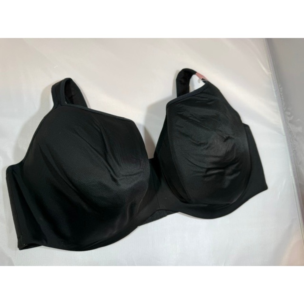 Cacique Black Full Coverage Molded Cup Bra 44F Lightly lined‎ Balconette 118641